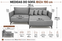 Ver imagem 3 de Sofá Ibiza Linho Cinza 1.90m Chaise Lado Direito ou Esquerdo – Design Moderno e Conforto Premium