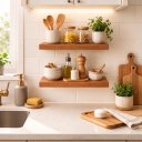 Ver imagem 2 de Prateleira MDF 40x20 Moderna Suporte Parede Invisivel 25mm Italian Noce