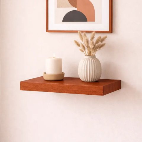 Prateleira MDF 40x20 Moderna Suporte Parede Invisivel 25mm Italian Noce