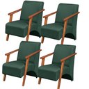Ver imagem 1 de Kit 4 Poltronas Venus 1 Lugar Braço Madeira Maciça Tecido Suede Unidecor Verde