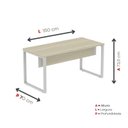 Ver imagem 4 de Escrivaninha Mesa Escritório X 150cm Industrial Castanheira e Cinza