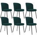 Ver imagem 1 de Kit 6 Cadeiras Sala de Jantar Estofada Gavi L02 Bouclê Verde - Lyam Decor