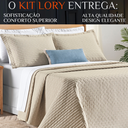 Ver imagem 2 de Conjunto Cama Casal King Size Lory 200 Fios Bordado 100%algodao Verity:caqui