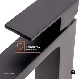 Torneira para Banheiro Misturador Monocomando Purangi Baixa Pingoo.casa - Preto - 4