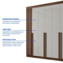 Ver imagem 7 de Guarda-Roupa Casal 100% MDF 8 Portas 8 Gavetas Imperio Ripado Marrom Castanho/Off White