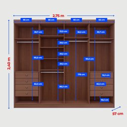Guarda-Roupa Casal MDF 8 Portas Ripado Imperio - 6
