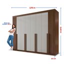 Ver imagem 3 de Guarda-Roupa Casal 100% MDF 8 Portas 8 Gavetas Imperio Ripado Marrom Castanho/Off White