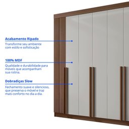 Guarda-Roupa Casal MDF 8 Portas Ripado Imperio - 8