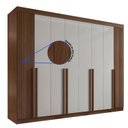 Ver imagem 6 de Guarda-Roupa Casal 100% MDF 8 Portas 8 Gavetas Imperio Ripado Marrom Castanho/Off White