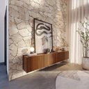 Ver imagem 5 de Rack Glimmer 1.7 Suspenso 100% MDF com Portas Ripadas para Sala de Estar – Canella