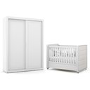 Ver imagem 1 de Jogo de Quarto Infantil Tutto New Guarda Roupa 2 Portas e Berço Branco Soft com Capitonê - Matic M