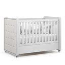 Ver imagem 4 de Jogo de Quarto Infantil Tutto New Guarda Roupa 2 Portas e Berço Branco Soft com Capitonê - Matic M