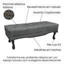 Ver imagem 3 de Puff Recamier Retrô Luis Xv Captonê Vicenza 195cm Veludo S04 Cor Cinza