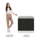 Ver imagem 5 de Balcão Madesa Glamy 80 cm 2 Portas Branco/Preto Cor:Branco/Preto