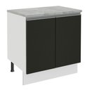 Ver imagem 1 de Balcão Madesa Glamy 80 cm 2 Portas Branco/Preto Cor:Branco/Preto
