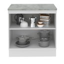 Ver imagem 3 de Balcão Madesa Glamy 80 cm 2 Portas Branco/Preto Cor:Branco/Preto