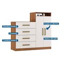 Ver imagem 4 de Cômoda Casal Áurea c/ 2 Portas e 4 Gavetas Branco - Demóbile