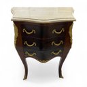 Ver imagem 1 de Cômoda Bombê Clássica com Tampo em Mármore 3 Gavetas 72x39x64cm