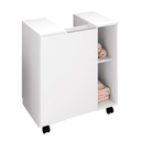 Ver imagem 1 de Gabinete Encaixe para Banheiro Pia Coluna Lux Branco Rodízio