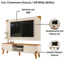 Ver imagem 4 de Rack Bancada com Painel para Tv 65 Pol 2 Portas Duna 182 Cm Cinamomo Off White Madetec