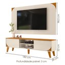 Ver imagem 3 de Rack Bancada com Painel para Tv 65 Pol 2 Portas Duna 182 Cm Cinamomo Off White Madetec