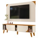 Ver imagem 5 de Rack Bancada com Painel para Tv 65 Pol 2 Portas Duna 182 Cm Cinamomo Off White Madetec