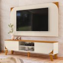 Ver imagem 2 de Rack Bancada com Painel para Tv 65 Pol 2 Portas Duna 182 Cm Cinamomo Off White Madetec