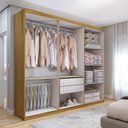 Ver imagem 2 de Guarda-roupa Casal Aurora Radiante 6 Portas 2 Gavetas com Espelho Marrocos/off White - Panorama Móve