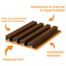 Kit 10 Painel Ripado de Madeira Pvc Cinza Mongo para Decoração Sala Quarto Cozinha 2,9m X 0,16m Open - 5