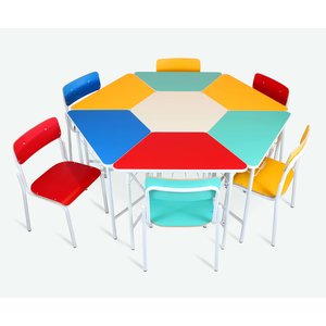 Círculo Sextavado Colorido Infantil - Cadeira Fórmica