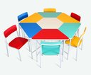 Ver imagem 2 de Círculo Sextavado Infantil C/ Cadeira em Fórmica
