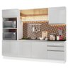 Armário de Cozinha Completa 100% MDF 250cm Frentes Branco Brilho Acordes Madesa XA01 - 3