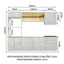 Ver imagem 4 de Armário de Cozinha Completa 100% MDF 250cm Frentes Branco Brilho Acordes Madesa XA01