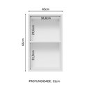 Ver imagem 4 de Armário Aéreo Madesa Lux 40 cm 1 Porta Branco/Branco Veludo