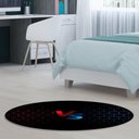 Ver imagem 1 de Tapete Emborrachado Oval Vs Vermelho e Azul 70x90cm