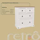 Ver imagem 3 de Cômoda Corona Mexicana 4 Gavetas Creme/carvalho