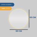 Ver imagem 4 de Espelho Decorativo Redondo com Led 60cm Parte Traseira de Parede para Banheiro Quarto Sala