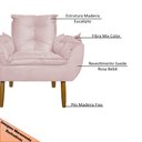 Ver imagem 5 de Poltrona Decorativa para Sala de Estar Opala Suede Rosa Claro - Montanaris Decor MD MONTANARIS DECOR