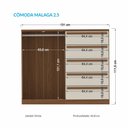 Ver imagem 4 de Comoda Grande Malaga Gold 2 Portas 5 Gavetas Santos Andira