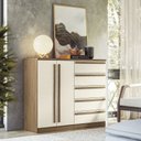 Ver imagem 2 de Comoda Grande Malaga Gold 2 Portas 5 Gavetas Santos Andira