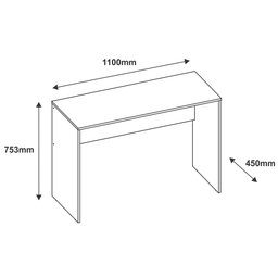 Mesa Para Computador Escrivaninha 110cm Euro II C14 Castanho - Mpozenato - 4