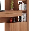 Ver imagem 6 de Escrivaninha Com Estante 2 Portas 2 Prateleiras e 1 Gaveta: Amêndoa