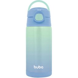 Copo Garrafa Termica Infantil com Canudo AÇO INOX 400ML Buba Azul - 3