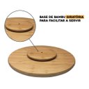 Ver imagem 4 de Bandeja Decorativa Redonda de Bambu e Palha Base Giratória