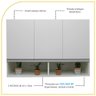 Armário Aéreo Multiuso 3 Portas com Nicho P/cozinha 100% Mdf - 3
