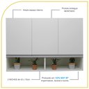 Ver imagem 3 de Armário Aéreo Multiuso 3 Portas com Nicho P/cozinha 100% Mdf