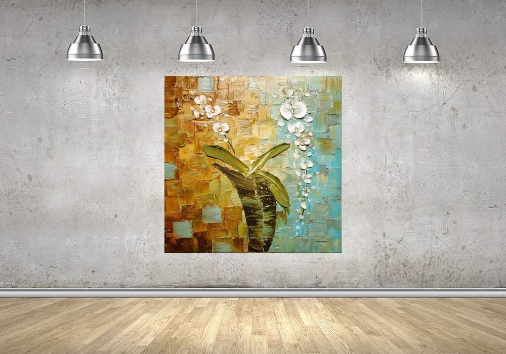 Quadro Pintura Tela Abstrato Moderno 2411: 90cm (A) x 90cm (L) - 4