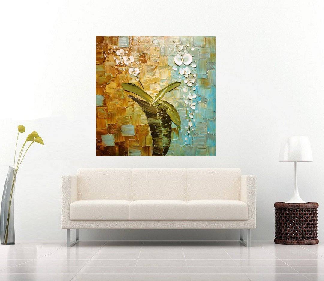 Quadro Pintura Tela Abstrato Moderno 2411: 90cm (A) x 90cm (L) - 3