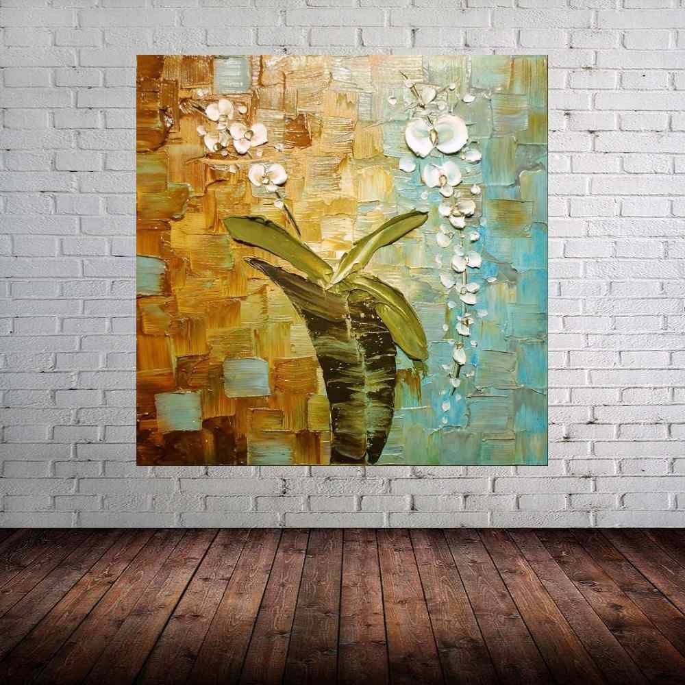 Quadro Pintura Tela Abstrato Moderno 2411: 90cm (A) x 90cm (L) - 1