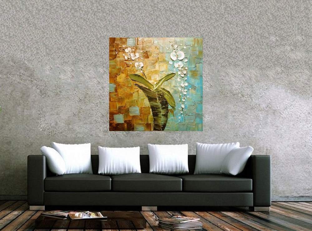 Quadro Pintura Tela Abstrato Moderno 2411: 90cm (A) x 90cm (L) - 2
